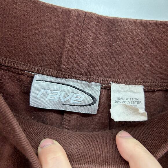 Vintage Y2K 2000s RAVE Brown Pink Velvet Track Sweats Sweat Pants Small - Picture 7 of 8